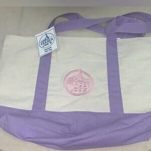 Trader Joe’s full size Lavender and Cream Canvas Tote Bag